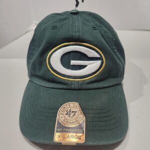 Green Bay Packers Hat Cap Fitted Mens XL Green NFL Football 47 Brand Franchise